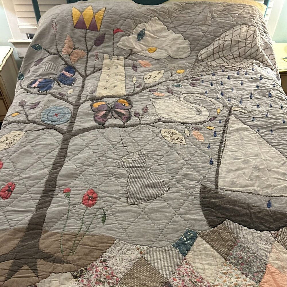 Rare Rebecca Rebouche "Oh to Dream" King Quilt with 2 standard pillow shams